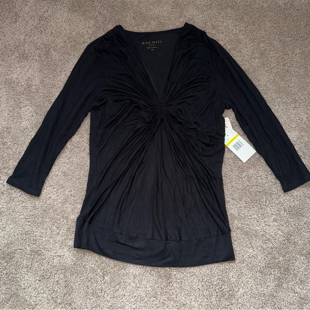 Nine West Women's Blouse Black Medium